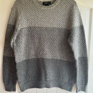 London Fog Men's Two-Tone Gray Crewneck Sweater